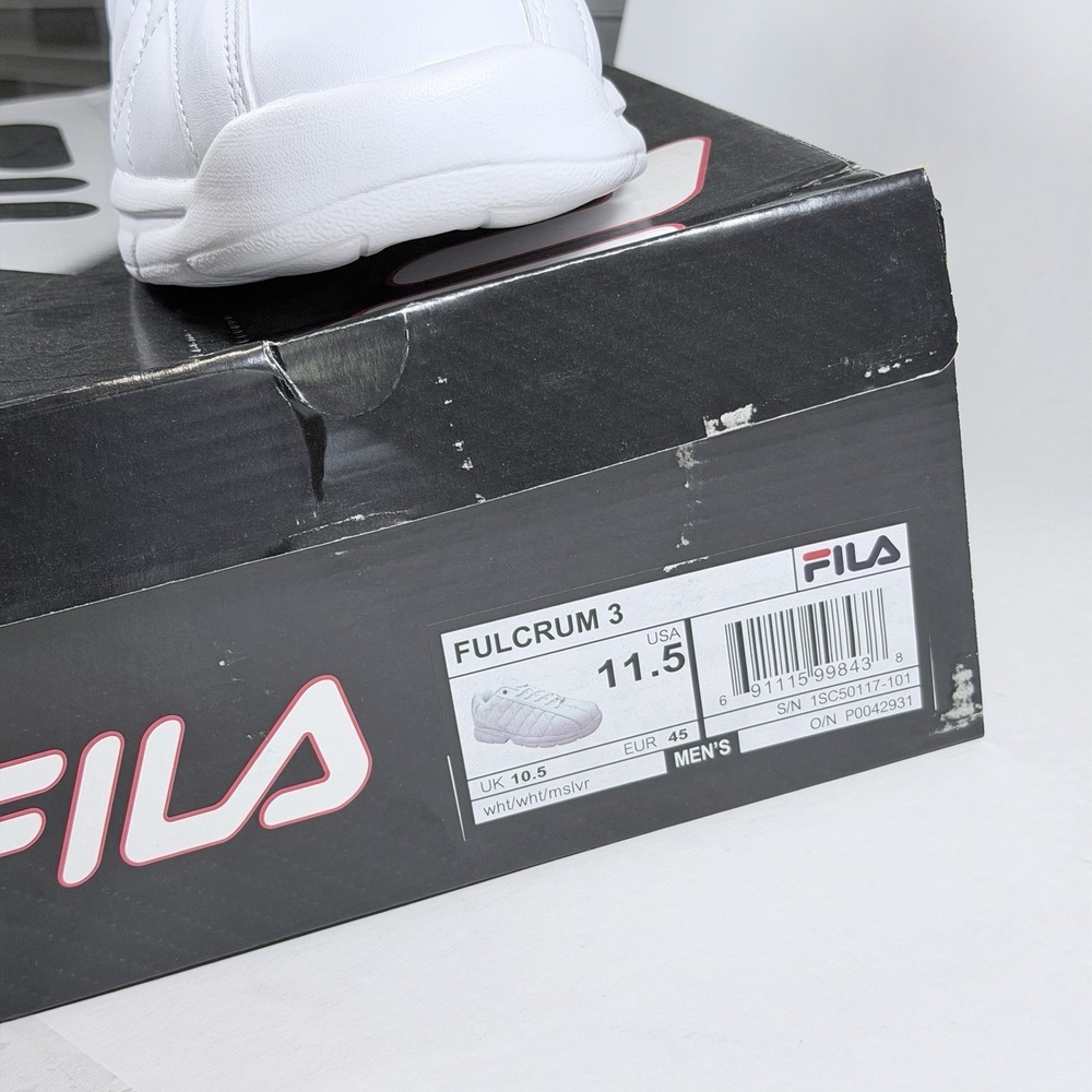 Fila Fulcrum 3 Size-11.5 Mens White | Fashion Sneakers New - Picture 2 of 9